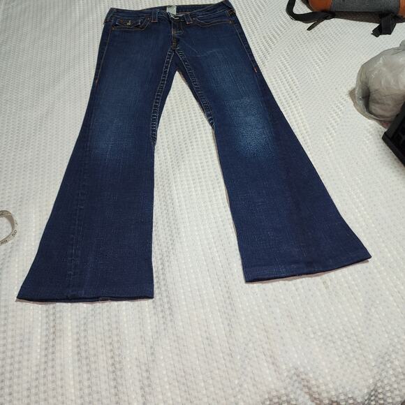 TRUE RELIGION EUC WOMEN'S SIZE 29 JOEY FLARE DENIM BLUE JEANS - Picture 1 of 10